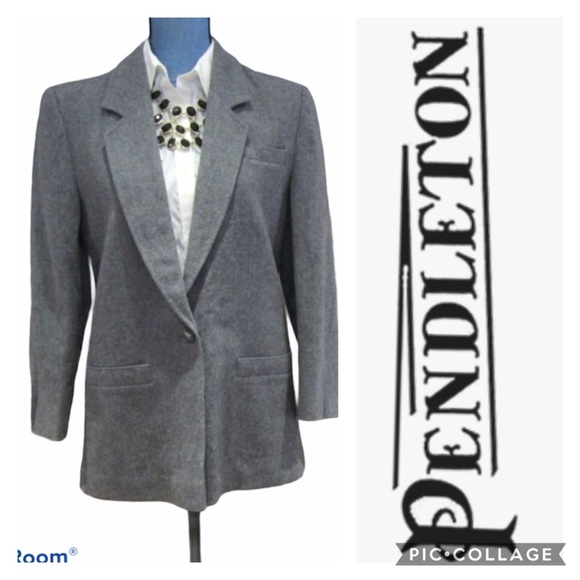 Pendleton Classic Gray 100% Wool Blazer Size 6 - Picture 1 of 8